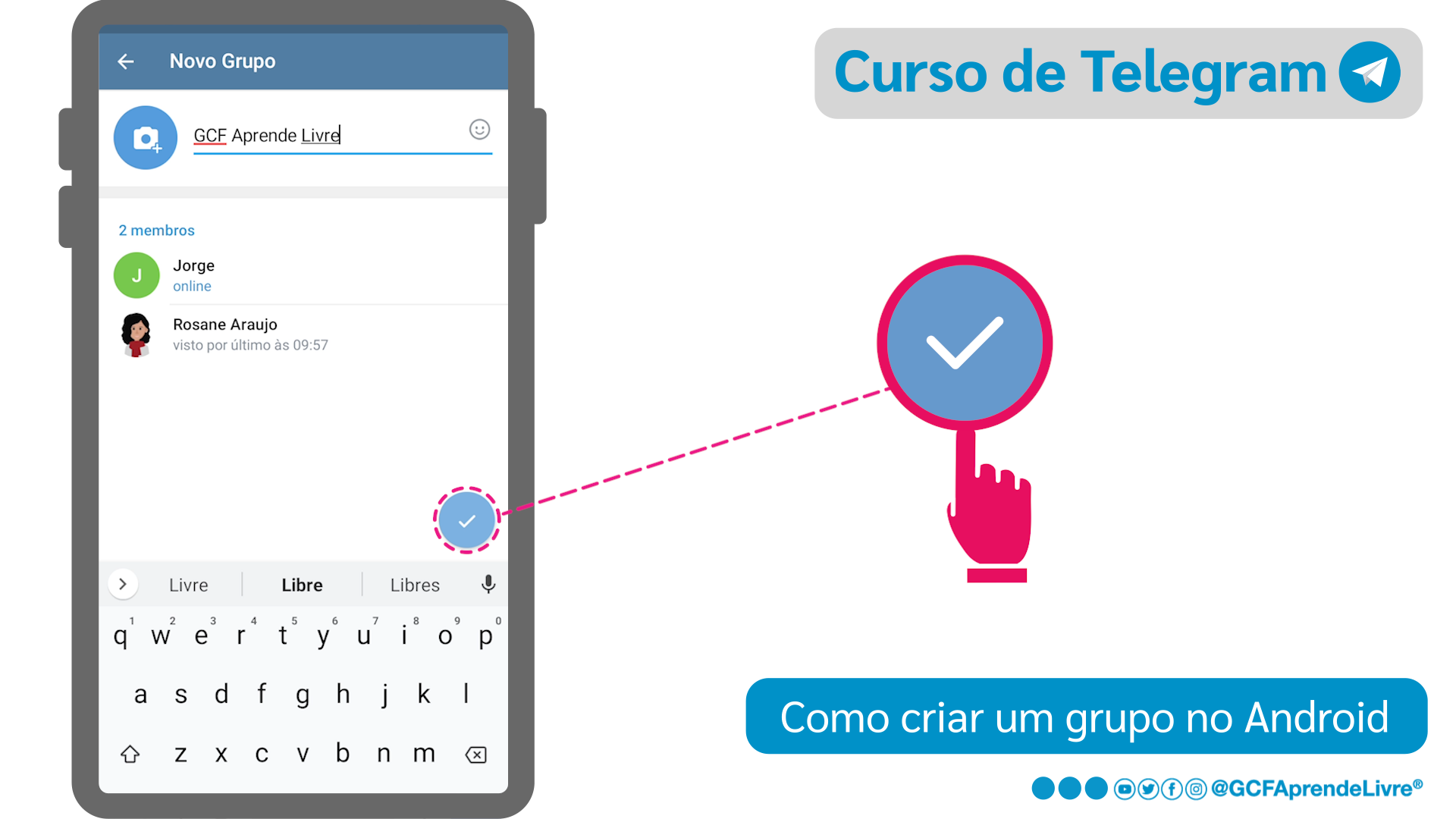 Como criar um grupo de Telegram no Android - passo 7